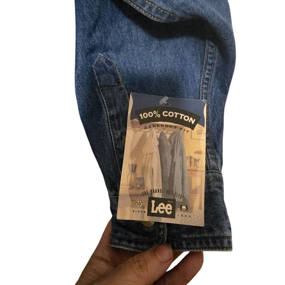 Lee Denim Collection Blue Button-Up With a Logo outdoor lumberjack western boho - Picture 3 of 6